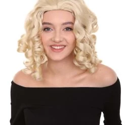 HPO Goldilocks Womens Wig | Medium Curly Stage/Event Fancy Halloween Wig | Premium Breathable Capless Cap