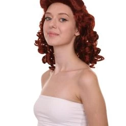 HPO Women's Womens 40's Pin Up Girl | Brown Vintage Wig | Premium Breathable Capless Cap