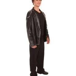 HPO Adult Men's PU Leather Jacket Costume | Black Cosplay Costume