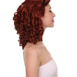 HPO Women's Womens 40's Pin Up Girl | Brown Vintage Wig | Premium Breathable Capless Cap