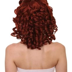 HPO Women's Womens 40's Pin Up Girl | Brown Vintage Wig | Premium Breathable Capless Cap