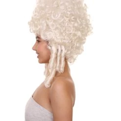 HPO Womens Colonial Lady Wig | White Historical Wigs Women's