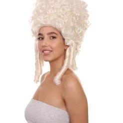 HPO Womens Colonial Lady Wig | White Historical Wigs Women's