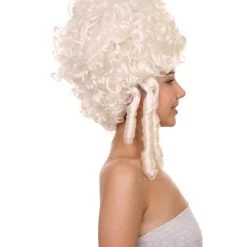 HPO Womens Colonial Lady Wig | White Historical Wigs Women's