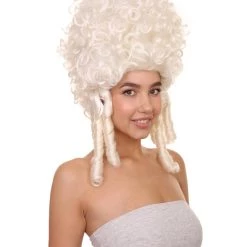 HPO Womens Colonial Lady Wig | White Historical Wigs Women's