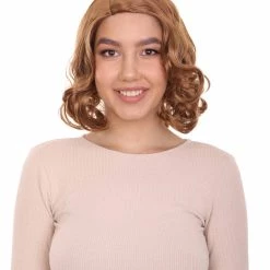 HPO Mad Men Betty Draper Wig | Medium Brown Fancy Wig | Premium Breathable Capless Cap Women's
