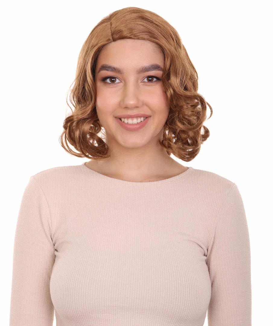 HPO Mad Men Betty Draper Wig | Medium Brown Fancy Wig | Premium Breathable Capless Cap Women's