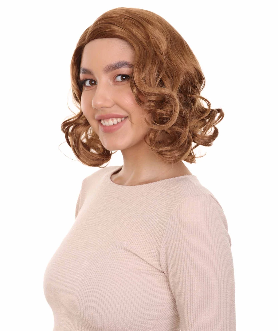 HPO Mad Men Betty Draper Wig | Medium Brown Fancy Wig | Premium Breathable Capless Cap Women's