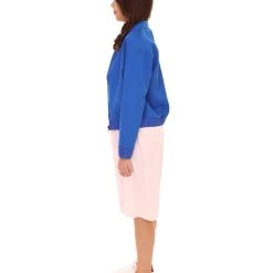 HPO Adult Women's Stranger Jacket And Dress TV/Movie Costume | Blue & Pink Halloween Costume