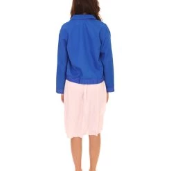 HPO Adult Women's Stranger Jacket And Dress TV/Movie Costume | Blue & Pink Halloween Costume
