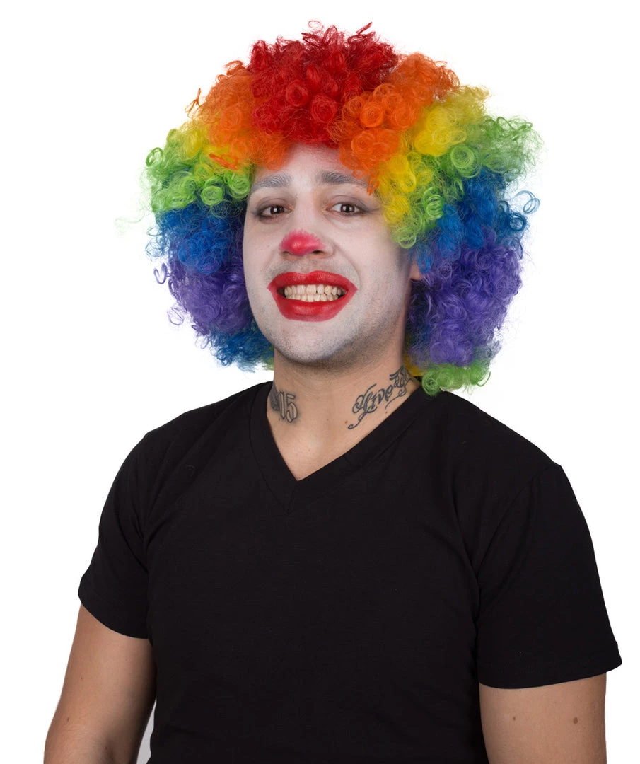 BC Clown Collection | Men's Multi Color Curly Afro Clown Wig