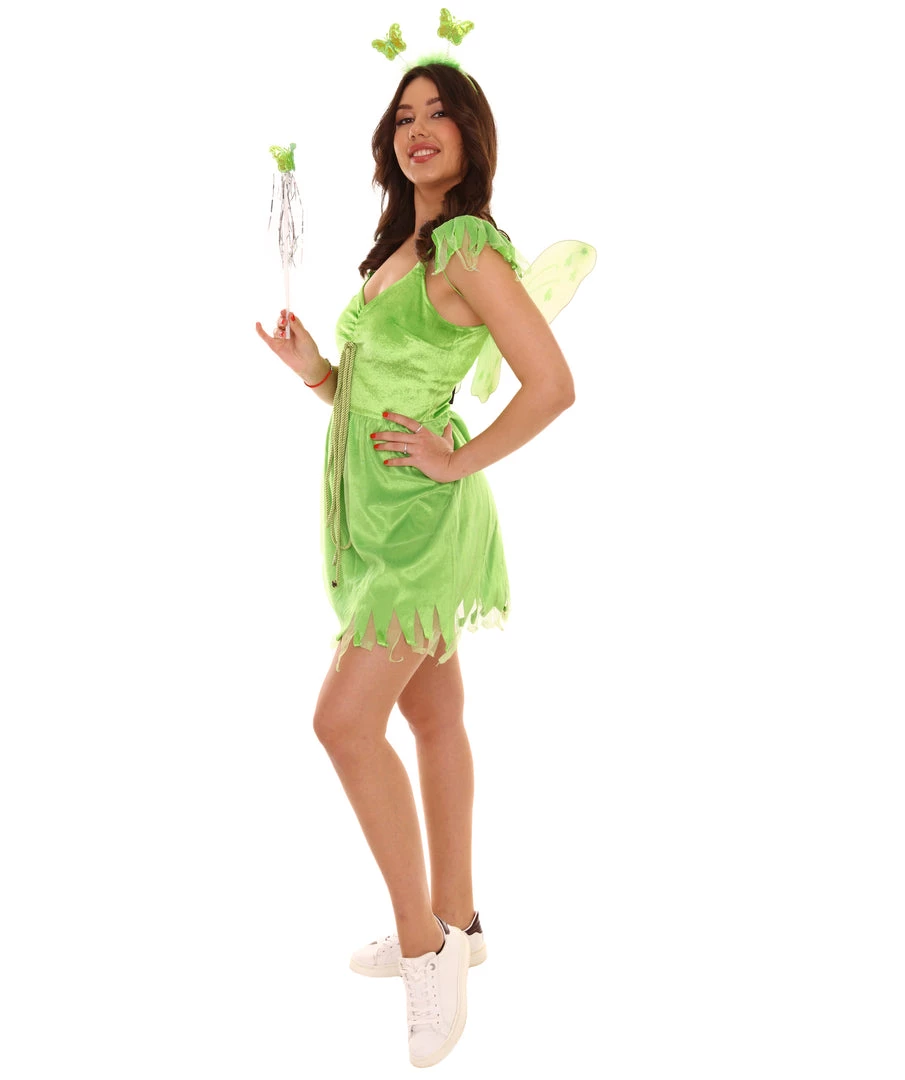 HPO Adult Women's Pretty Fairy Costume | Green Halloween Costume