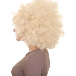 HPO Funky Pop Afro Unisex Wig | Super Size Jumbo Blond Party Wig | Premium Breathable Capless Cap Women's