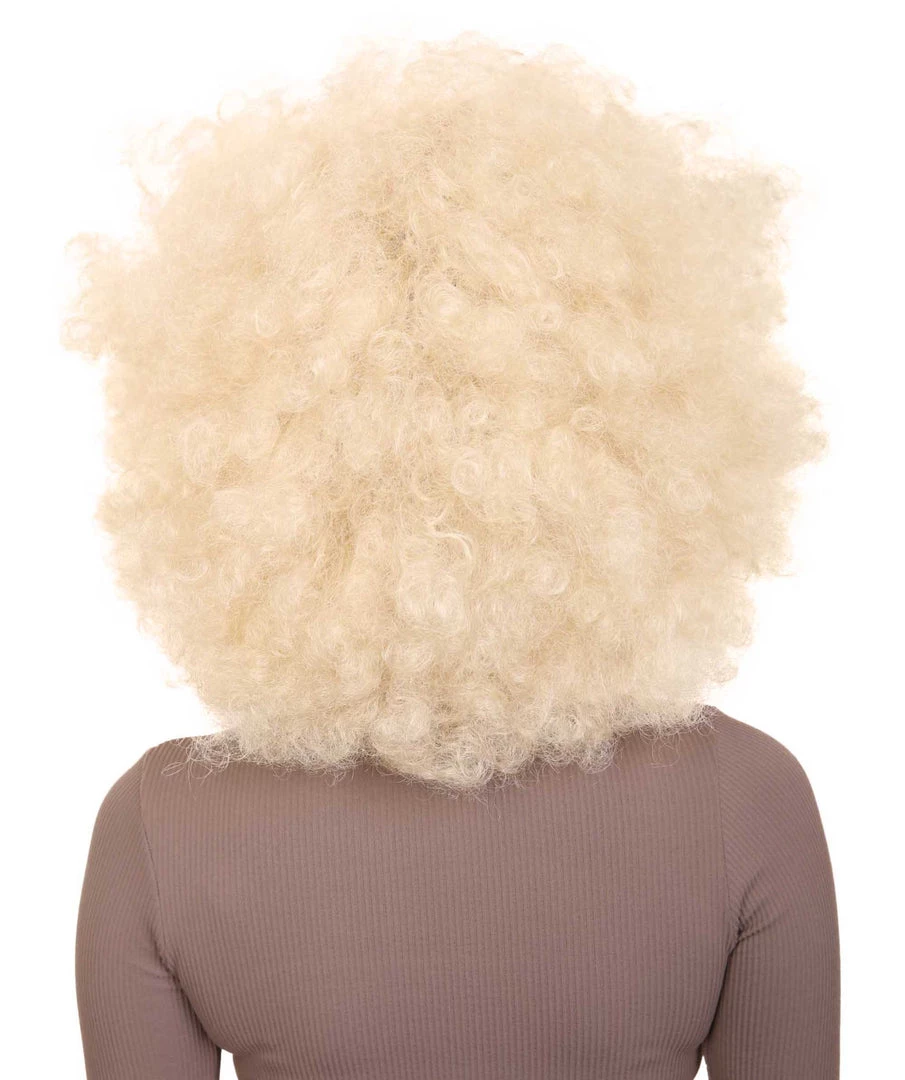 HPO Funky Pop Afro Unisex Wig | Super Size Jumbo Blond Party Wig | Premium Breathable Capless Cap Women's