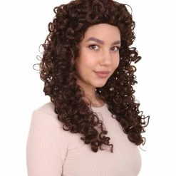 HPO Men's Long Curly Boogie Babe Womens Wig | Dramatical Cosplay Halloween Wig | Premium Breathable Capless Cap