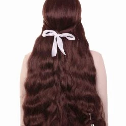 HPO Womens Brown Long Wig | TV/Movie Wigs | Premium Breathable Capless Cap