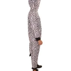 HPO Adult Women's Cow Jumpsuit | Black And White Halloween Costume