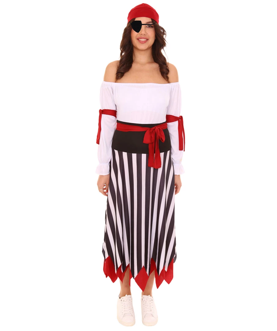 HPO Adult Women's Pirate Costume | Multi Halloween Costume