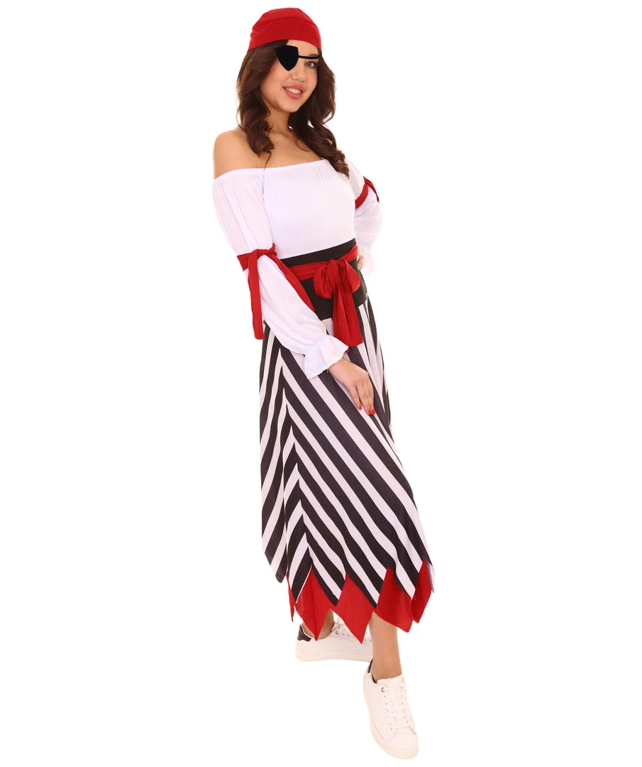 HPO Adult Women's Pirate Costume | Multi Halloween Costume