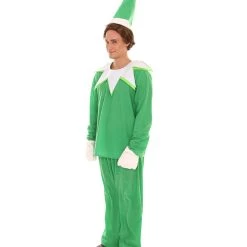 HPO Adult Men's Elf On The Shelf Costume | Green Halloween Costume