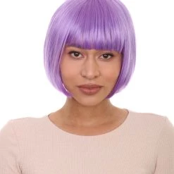 HPO Women's Womens Purple Bob Wig | Party Ready Fancy Cosplay Halloween Wig | Premium Breathable Capless Cap