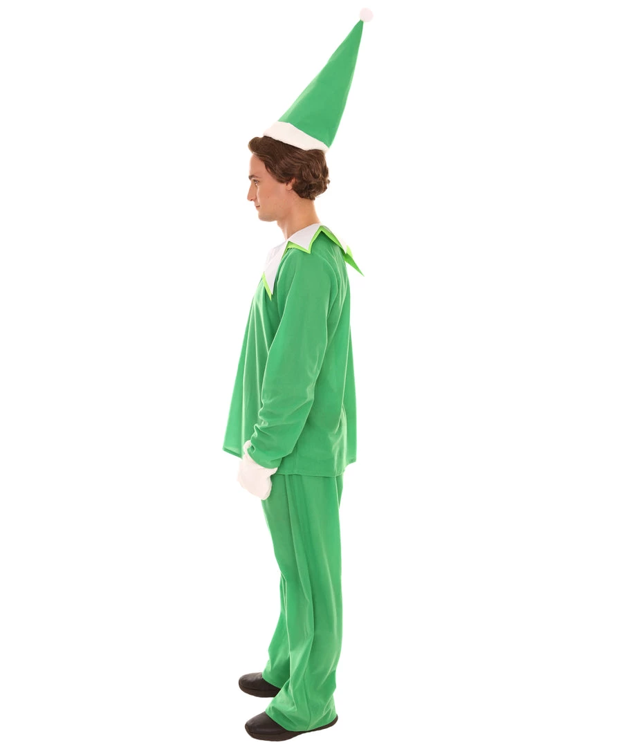 HPO Adult Men's Elf On The Shelf Costume | Green Halloween Costume