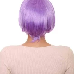 HPO Women's Womens Purple Bob Wig | Party Ready Fancy Cosplay Halloween Wig | Premium Breathable Capless Cap
