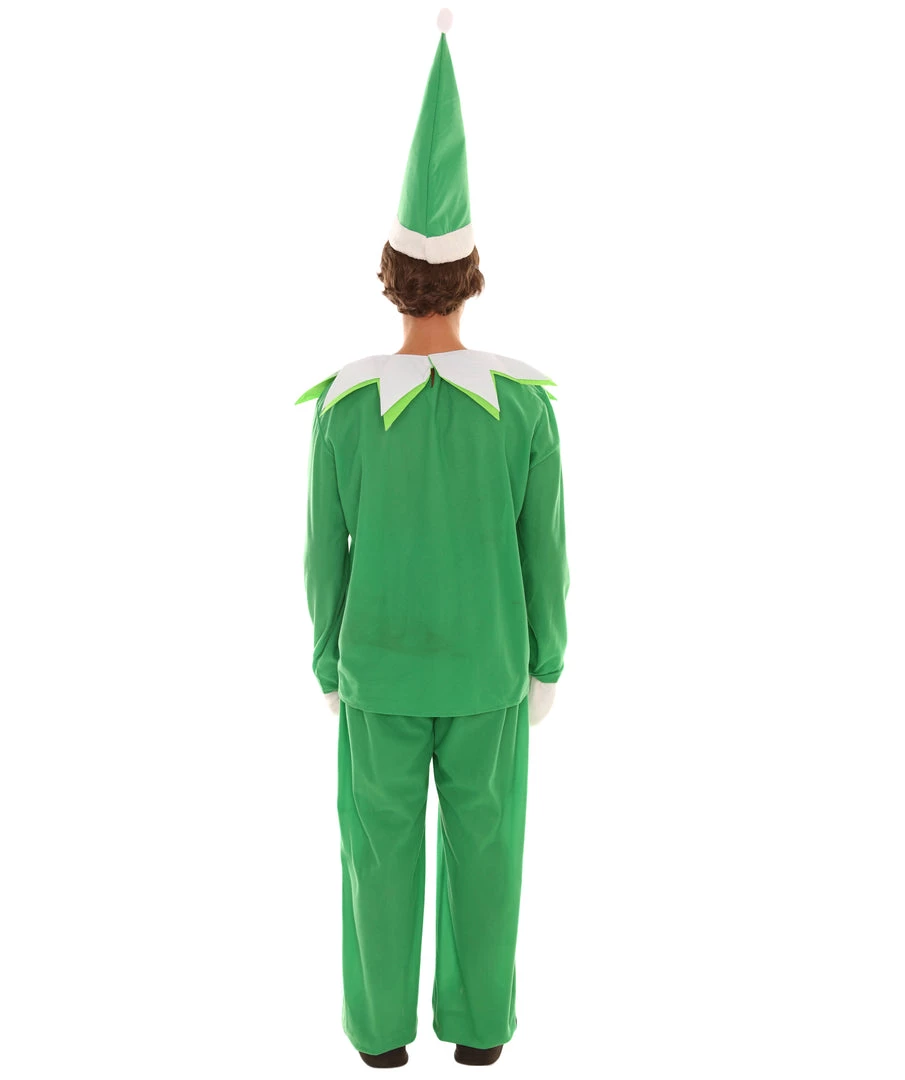 HPO Adult Men's Elf On The Shelf Costume | Green Halloween Costume