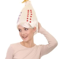 HPO White Christmas Tree Unisex Wig | Christmas Star Xmas Wig | Premium Breathable Capless Cap