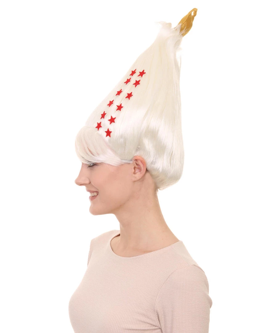 HPO White Christmas Tree Unisex Wig | Christmas Star Xmas Wig | Premium Breathable Capless Cap