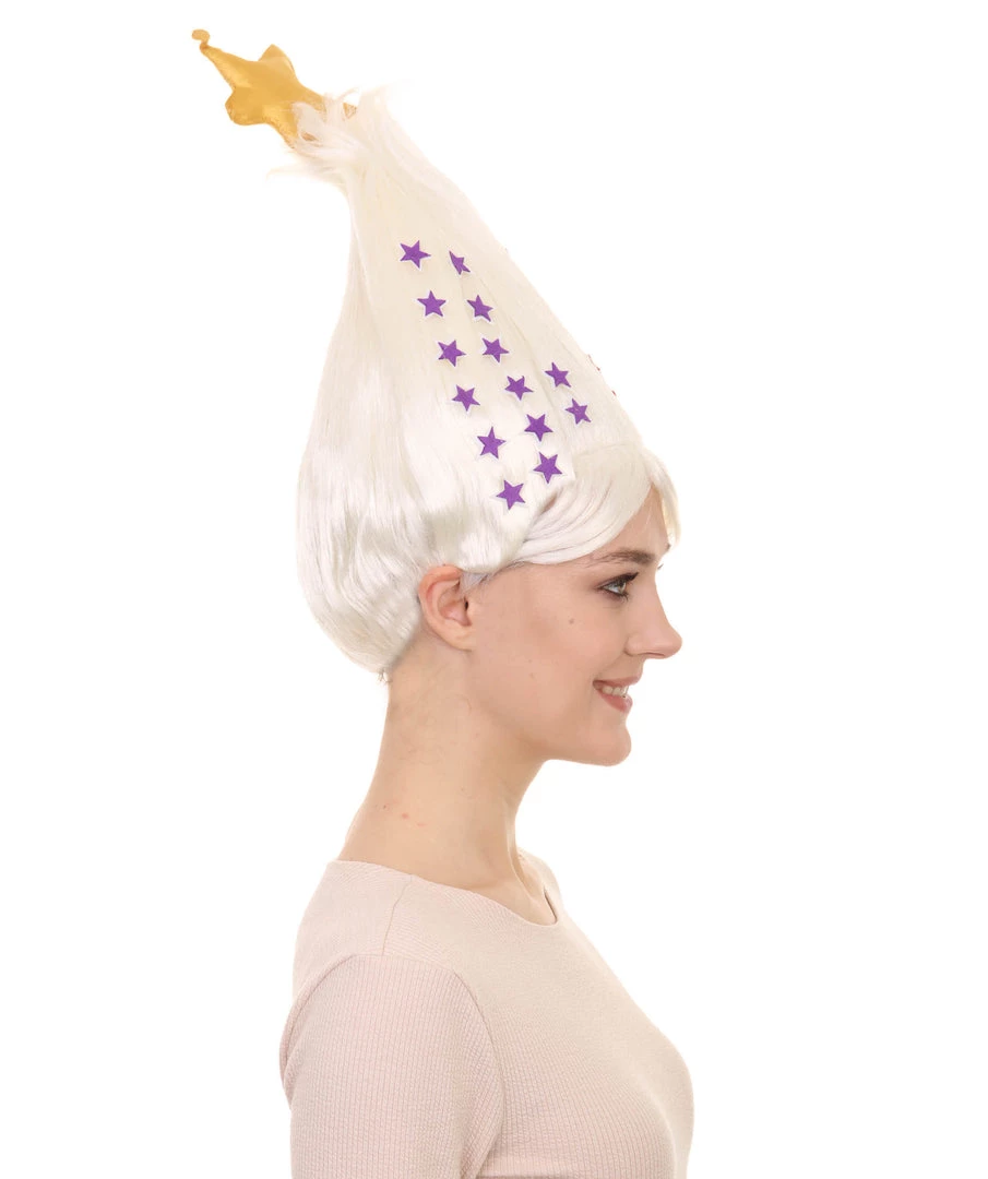 HPO White Christmas Tree Unisex Wig | Christmas Star Xmas Wig | Premium Breathable Capless Cap