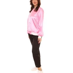 HPO Adult Women's 50's Satin Jacket Costume | Pink Cosplay Costume