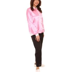 HPO Adult Women's 50's Satin Jacket Costume | Pink Cosplay Costume