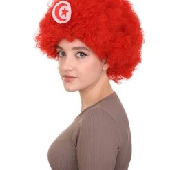 FLAGWIGS Tunisia Flag Sport Afro Halloween Wig