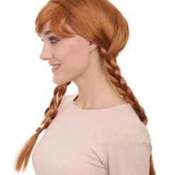HPO Womens Maiden Wig | Braided Traditional Halloween Wig | Premium Breathable Capless Cap Men's