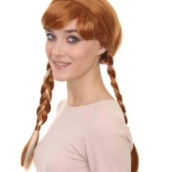 HPO Womens Maiden Wig | Braided Traditional Halloween Wig | Premium Breathable Capless Cap Men's