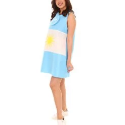 FLAGWIGS Adult Women's Argentina Flag Trolls Dress Sport Costume | Patriotic Cosplay Costume
