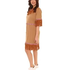 HPO Adult Women's Ladies Cowgirl Dress Costume | Brown Cosplay Costume