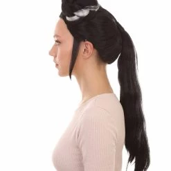 HPO Women's Womens Singer Bun Wigs | Song Contest | Black & White Celebrity Wigs | Premium Breathable Capless Cap
