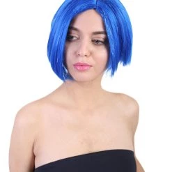 HPO Sad Blue Womens Wig | Sexy Cosplay Party Halloween Wig | Premium Breathable Capless Cap