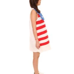 FLAGWIGS Adult Women's United States Flag Trolls Dress Costume | Patriotic Cosplay Costume