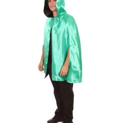 HPO Adult Men's Reversible Hooded Short Cape Costume | Multiple Color Options Halloween Costume