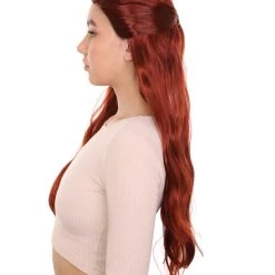 HPO Queeny Womens Wig | Long Brown Fancy Halloween Wig | Premium Breathable Capless Cap