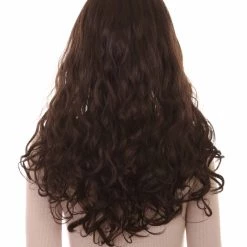 HPO Wonder Woman Curly Long Wig With Crown | Multiple Colors TV/Movie Wigs | Premium Breathable Capless Cap