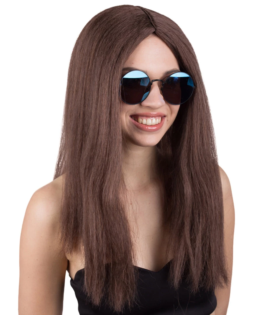 BC Adult Women's Brown Color Straight Medium Length Classic Hippie Wig