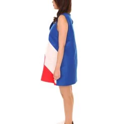 FLAGWIGS Adult Women's French Flag Trolls Sport Dress Costume | Patriotic Cosplay Costume