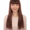 HPO Womens Long Bob Wig | Brown Bob Wigs | Premium Breathable Capless Cap Women's