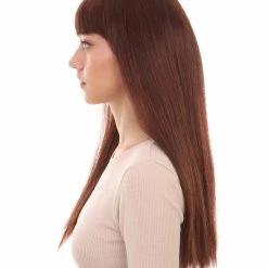 HPO Womens Long Bob Wig | Brown Bob Wigs | Premium Breathable Capless Cap Women's