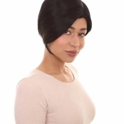 HPO Women's Short Black Natural Style Wig | Party Ready Fancy Cosplay Halloween Wig | Premium Breathable Capless Cap