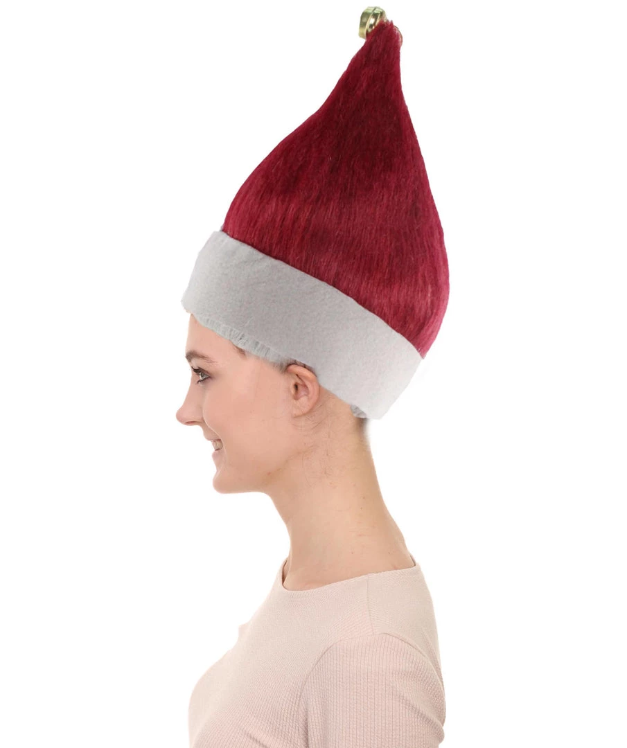 HPO Women's Velvet Red Elf Wig | Christmas Wigs | Premium Breathable Capless Cap